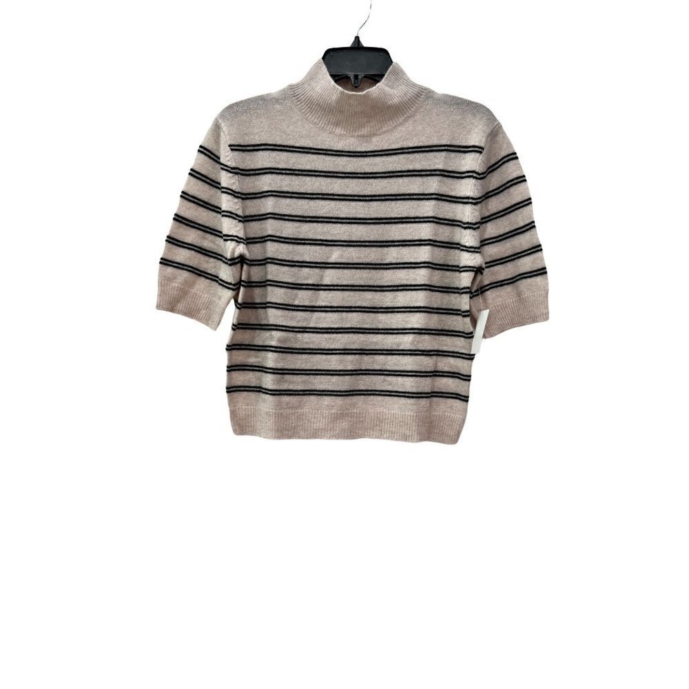 NWT FRAME Size L Stripe Wool & Cashmere Crop Sweater In Oatmeal MSRP$295 - Picture 3 of 12